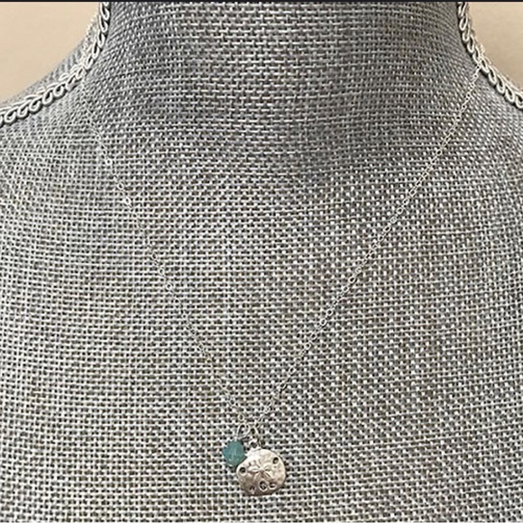 Sterling Silver Sand Dollar and Crystal Charm Necklace- boutique - Picture 4 of 4